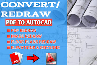 convert any drawing image, sketch or PDF to autocad