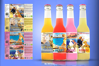 packaging design for drink, cosmetics, food
