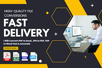 do PDF to word, excel, jpg, and any file conversion fast