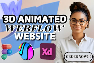 develop interactive 3d animated website, 3d webflow website, 3d spline animation