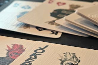 create a custom deck of playing cards, linen or smooth finish