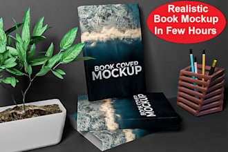 create amazing  3d book and e books cover mockup in different styles