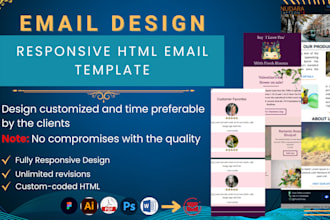 create responsive HTML email templates with clean coding for any business