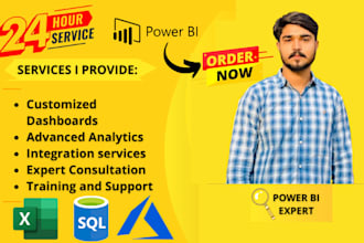 make power bi dashboard , power bi report, do data analysis , data visualization
