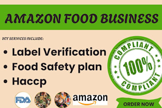 craft food safety plan, label verification program for amazon food business, fda