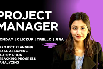 do project management in clickup, monday, jira, trello, etc
