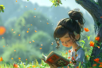 design ai art or children book illustration or story book in mid journey canva