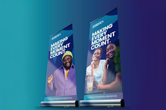 design a premium roll up, pull up banner for your event