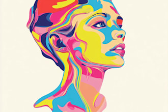 paint expressive colorful abstract portraits