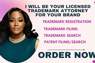 be your trademark attorney US licensed patent  trademark registration tax filing