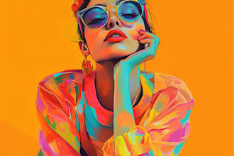 paint expressive colorful abstract portraits