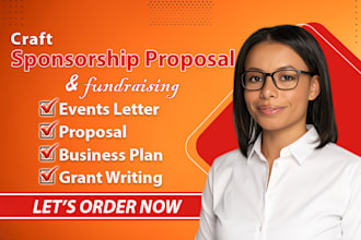 craft sponsorship proposal, letter, business plans fundraising grant writer