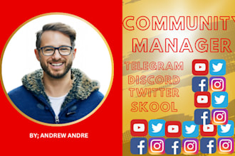 be your crypto community manager to promote telegram discord twitter or youtube