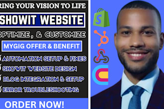 optimize showit, website design and redesign showit, customize showit website