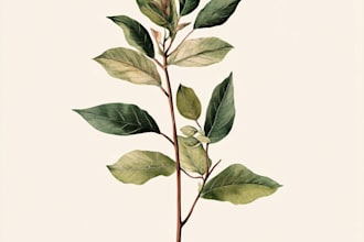 draw botanical illustrations of flowers, plants and fruits