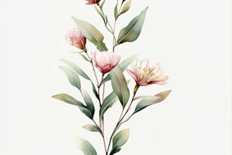 paint a watercolor botanical illustration of plants