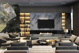 renovate modern luxury interior design,3d virtual rendering,layout,revit lighten