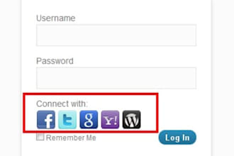 add Twitter, Facebook, Google, Yahoo and WordPress dot com Login and Register function on Your Site