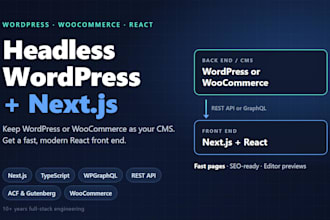 build a headless wordpress or woocommerce site with nextjs and react