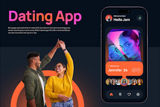 develop a chat app, dating app, live streaming app, social media app