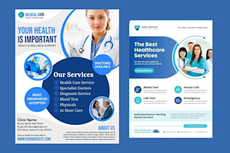 design healthcare, homecare, dental, medical flyer, one pager, medical brochure