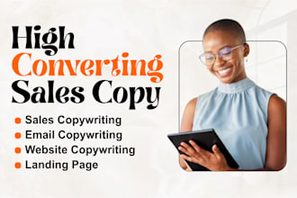 copywriting for landing page, sales page, sales funnels