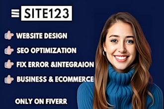 design, optimize SEO, and fix your site123 website for better performance
