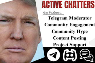 do social media, telegram or discord community manager, chat for your project