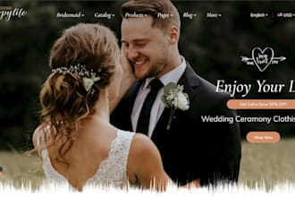design wedding wear shopify wedding cake store wedding accessories website