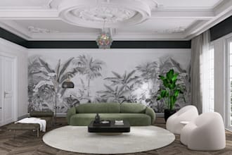 create an interior design with shopping list and 3d renders