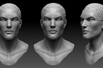 sculpt realistic 3d head model 3d mask 3d face 3d bust model for 3d printing