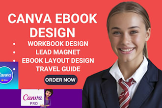canva ebook design, lead magnet, workbook, planner and layout design