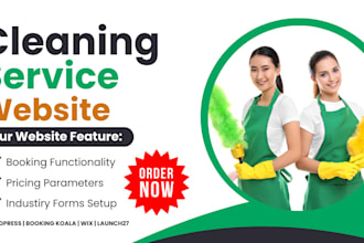 build a modern cleaning service website with online booking system