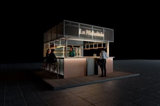 high quality 3d stand and exhibit models