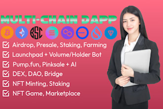 build presale staking dex dao nft mint game marketplace ethereum solana ton sui