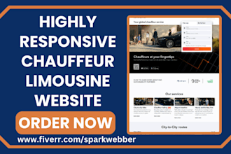 design chauffeur website limousine taxi booking car rental dealership website