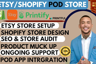 revamp your etsy,shopify pod store with printify integration
