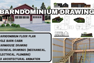 do barndominium pole barn cabin farmhouse cottage and 2d floor plans drawing