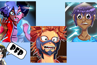 draw a cartoon pfp and banner for youtube,twitch any style