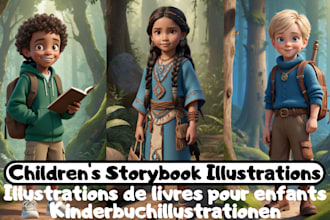 children storybook illustration, book illustration, children story, kdp