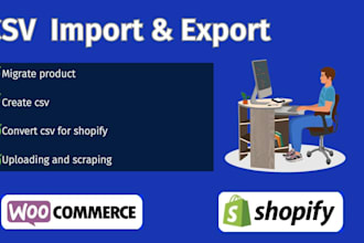 scrape product for website upload or import csv on shopify and woocommerce