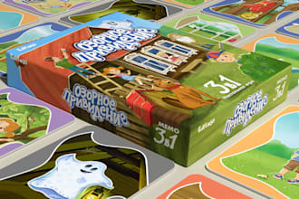 do educational card game kid playing memory card flash card digital illustration