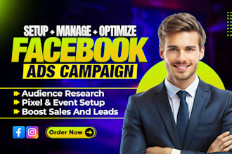 run facebook ads campaign, marketing, advertising, fb and instagram ad manager