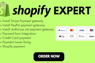 set and integrate shopify payment gateway stripe paypal for your store