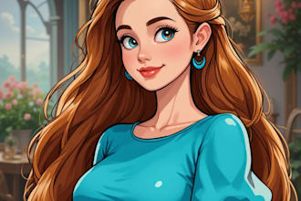 draw your cartoon portrait in disney style