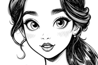 draw a unique portrait in disney cartoon style
