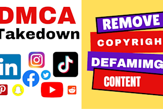 remove leaked,infringing,copyright,defaming,content on tiktok,reddit,google dmca