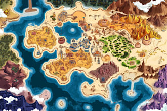 draw vector map illustrations and board maps, recreate maps