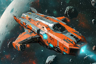 draw sci fi vehicle design and spaceship concept art