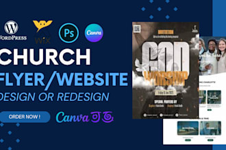design or redesign church flyer or logo, church website, evangelism, church app